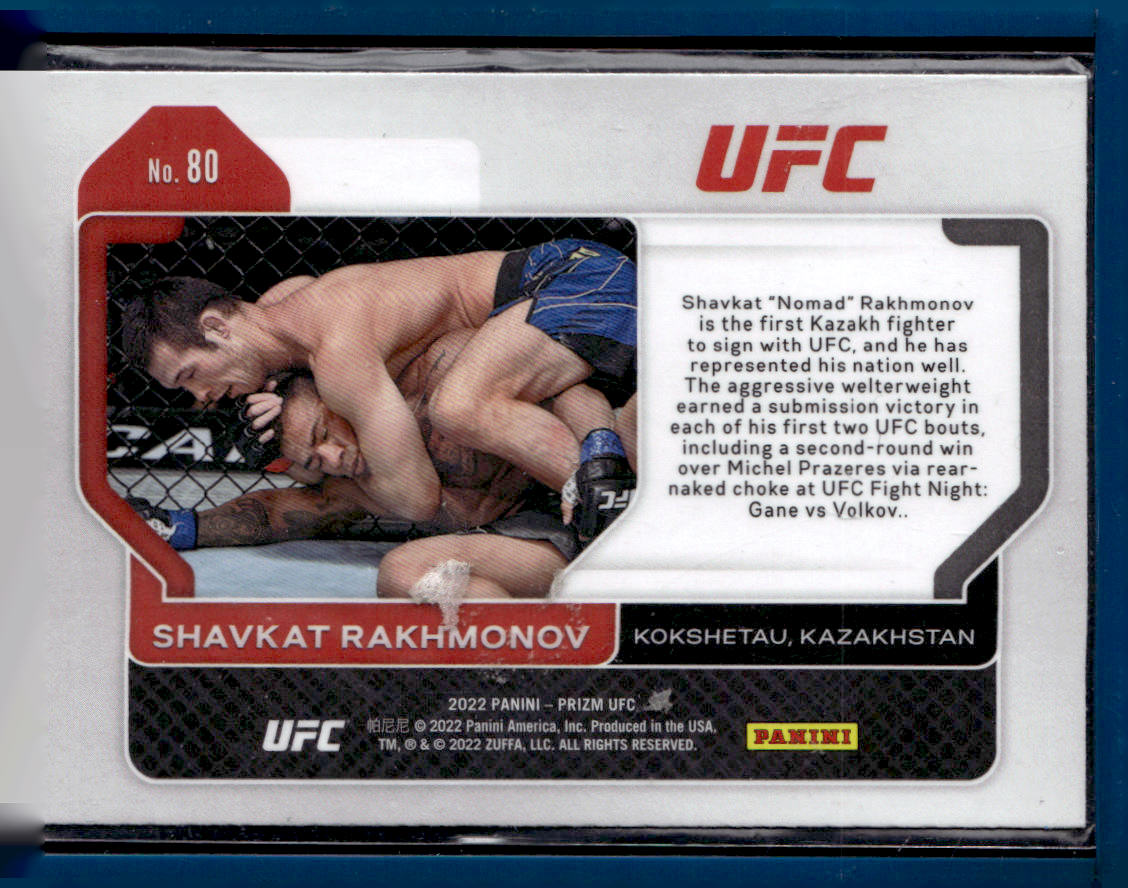 2022 Panini Prizm UFC #80 Shavkat Rakhmonov