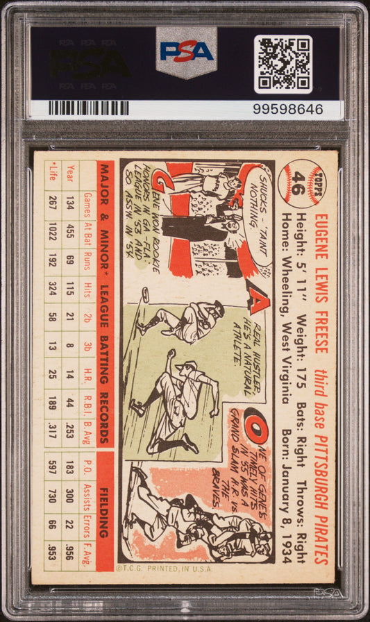 1956 Topps #46 Gene Freese White Back PSA 4