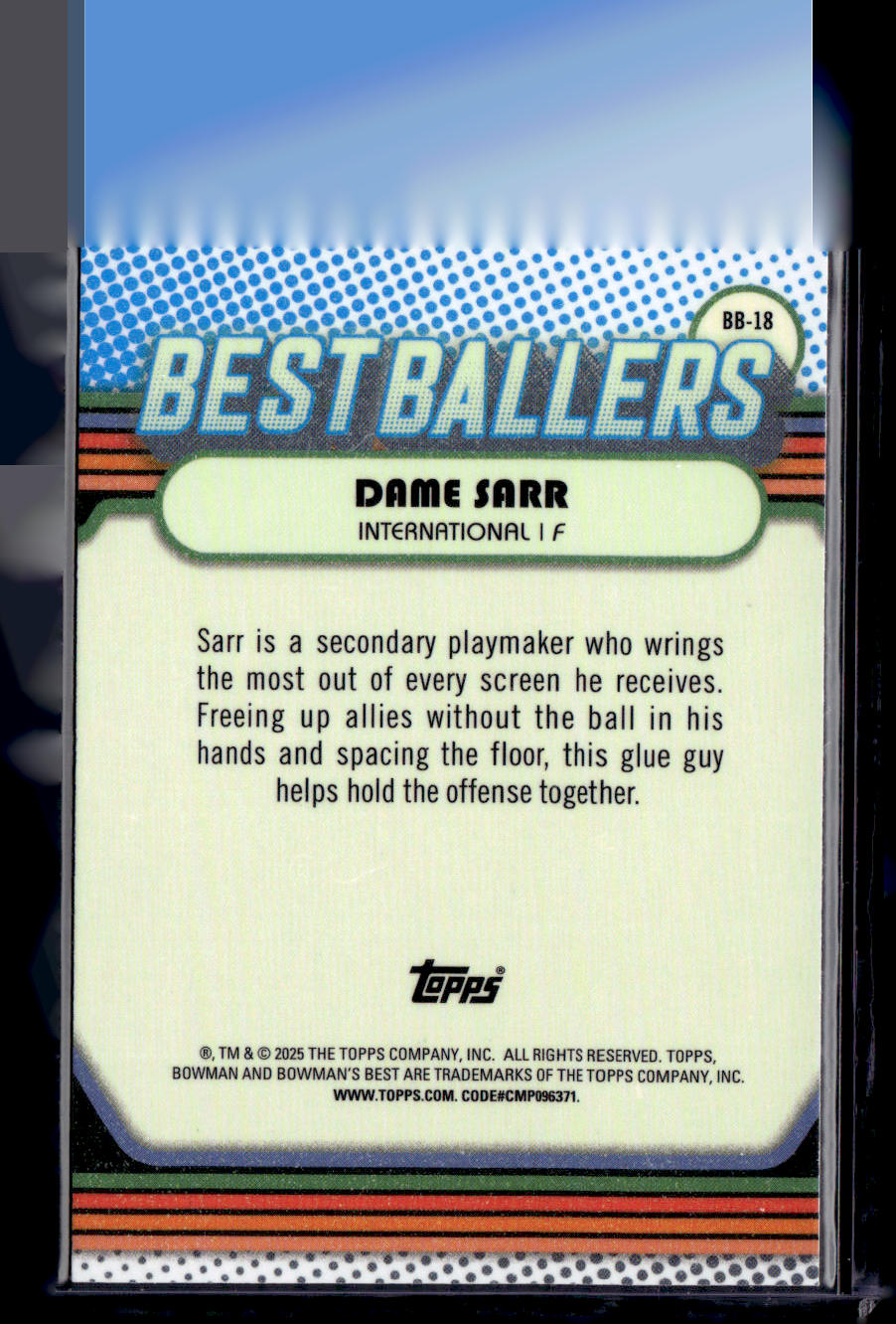 2024-25 Bowman's Best University #BB-18 Dame Sarr Best Ballers