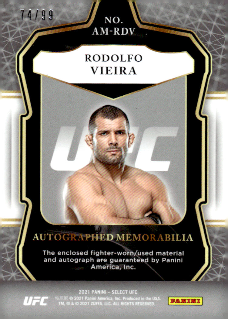 2021 Panini Select UFC #AM-RDV Rodolfo Vieira Autographed Memorabilia #/99