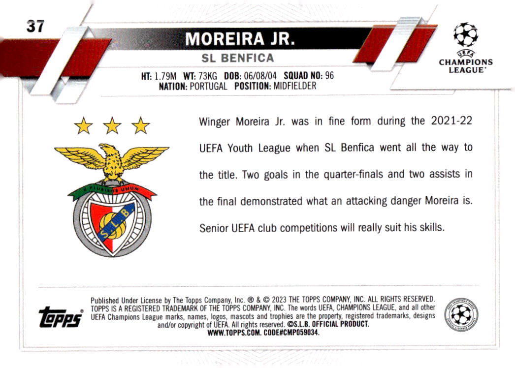 2022-23 Topps UEFA Club Competitions #37 Moreira Jr.