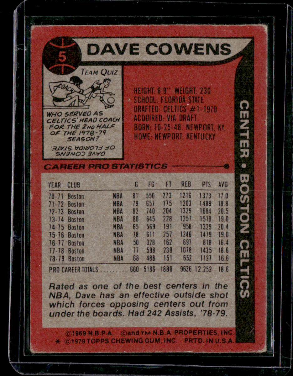 1979-80 Topps #5 Dave Cowens