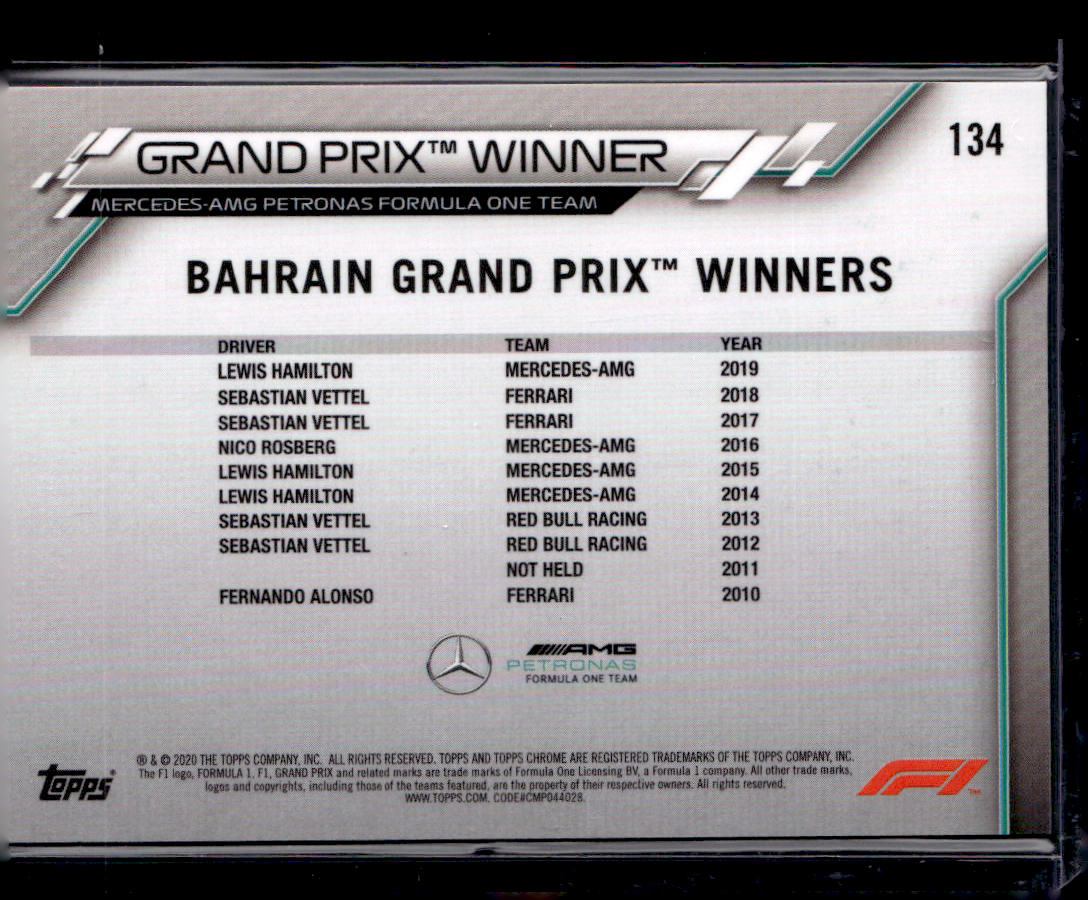 2020 Topps Chrome Formula 1 #134 Lewis Hamilton