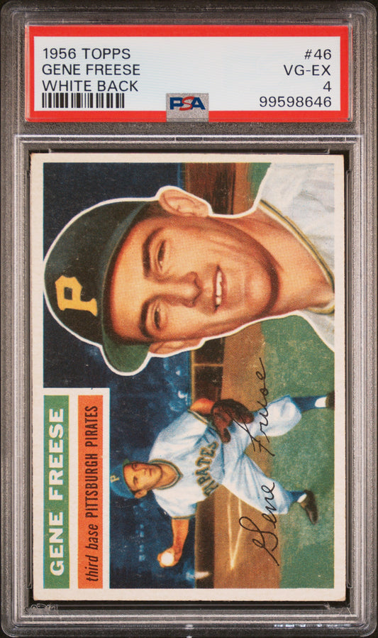 1956 Topps #46 Gene Freese White Back PSA 4