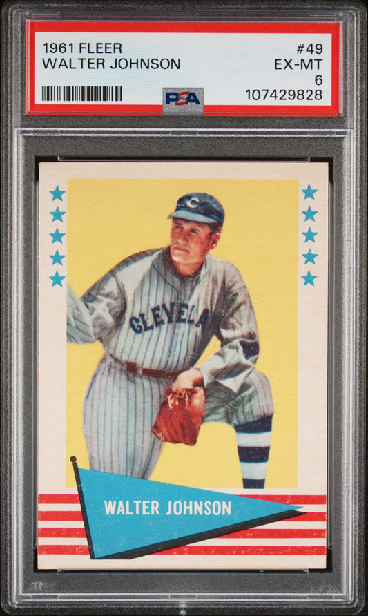 1961 Fleer #49 Walter Johnson PSA 6