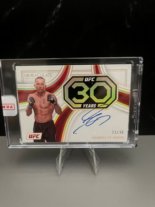 2023 Panini Immaculate UFC #30-GSP Georges St-Pierre 30th Ann Sign #/30