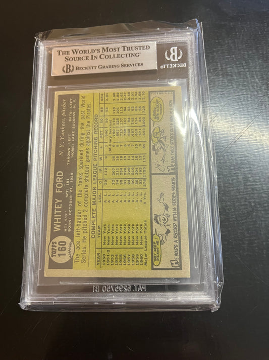 1961 Topps #160 Whitey Ford UER/Incorrectly listed/as 5'0 tall BGS 4.5