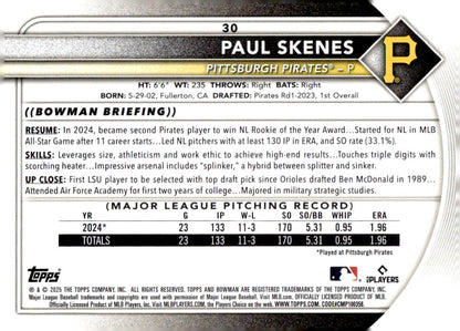 2025 Bowman #30 Paul Skenes