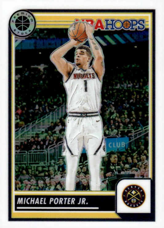 2023-24 Hoops Premium Stock #113 Michael Porter Jr. White Seismic Prizm #/75