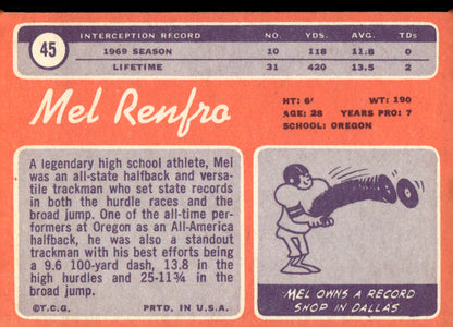 1970 Topps #45 Mel Renfro