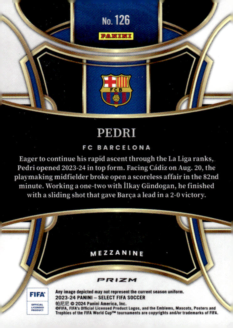 2023-24 Panini Select FIFA #126 Pedri Purple Mojo