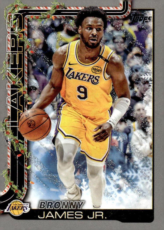 2025-26 Topps Holiday #H121 Bronny James Jr. Glitter Holiday