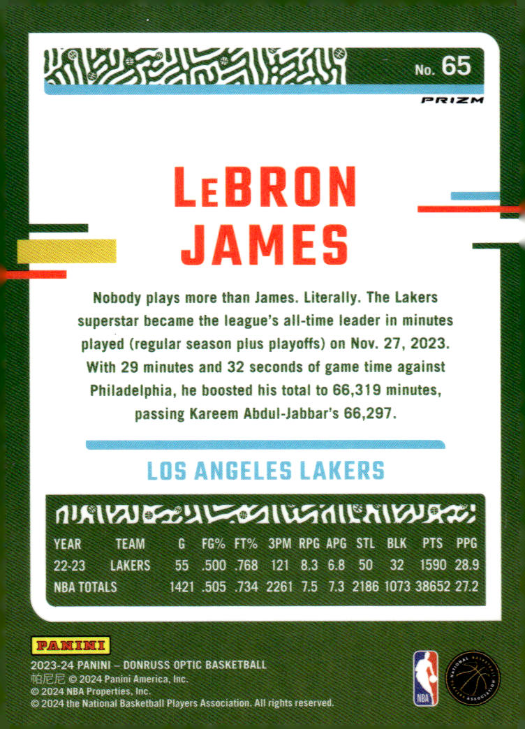 2023-24 Donruss Optic #65 LeBron James Holo